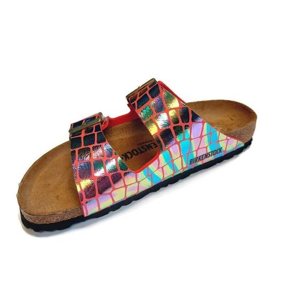 Birkenstock Arizona BS Sandals Womens Size 8 - 8.5 NARROW Gator Gleam Raspberry - Picture 5 of 10